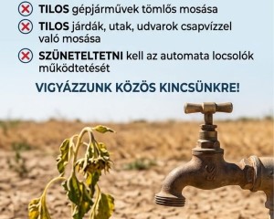 Életbe lép az I. fokú vízkorlátozás