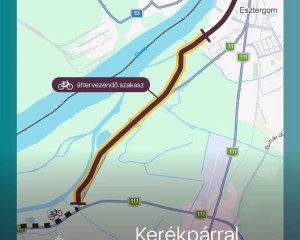 Összefüggő kerékpárút épül Komárom és a Dunakanyar között