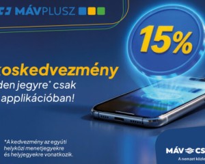 15% kedvezmény jön a MÁV-alkalmazásban