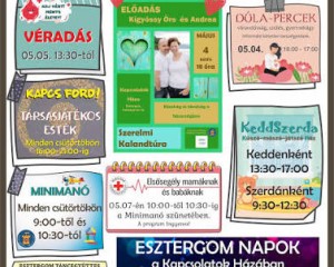 Tavaszi zsongás és közösségi élmények: Ezt kínálja ezen a héten az esztergomi Kapcsolatok Háza